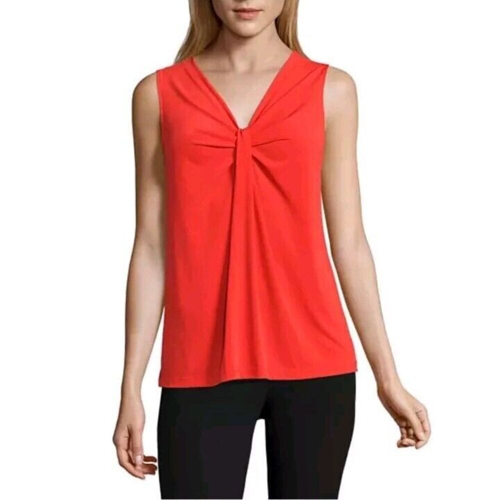 Worthington Top Women's PXL Red Classiccore‎ Minimalist Basic Simple Normcore